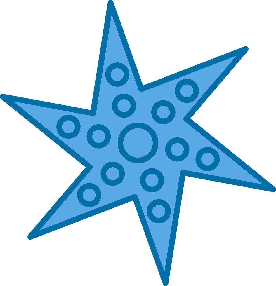 zeester gevulde blauw icoon vector