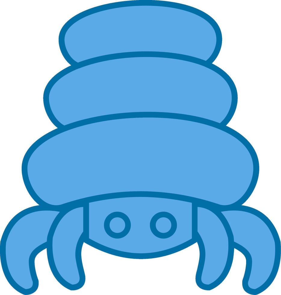 kluizenaar krab gevulde blauw icoon vector