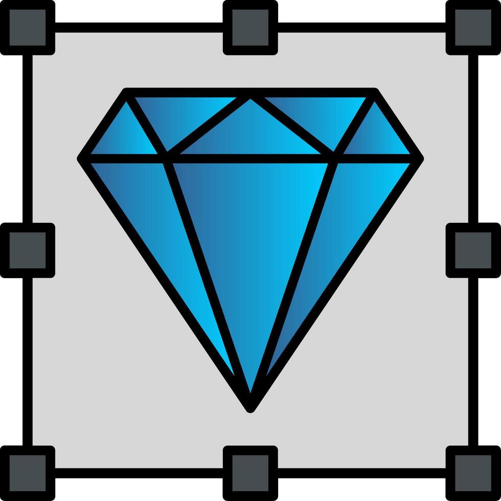 diamant lijn gevulde helling icoon vector