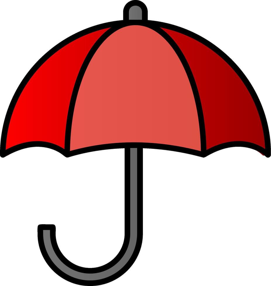 paraplu lijn gevulde helling icoon vector