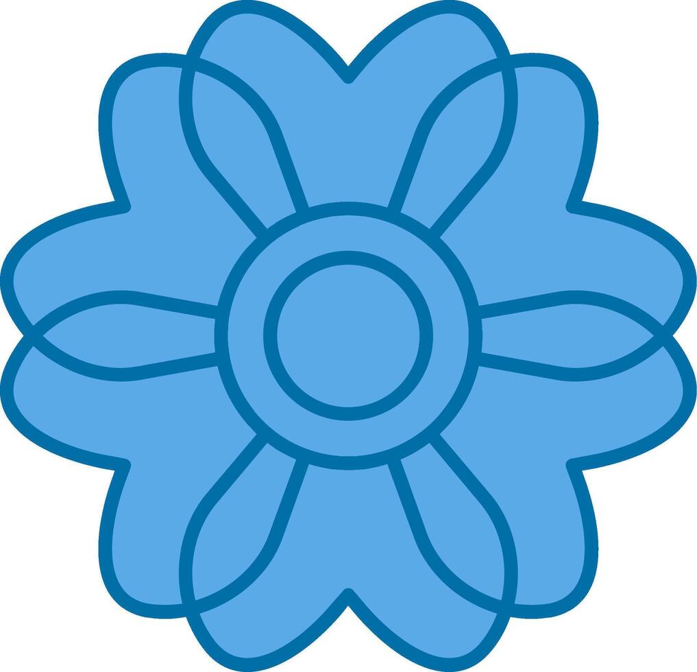 sakura gevulde blauw icoon vector