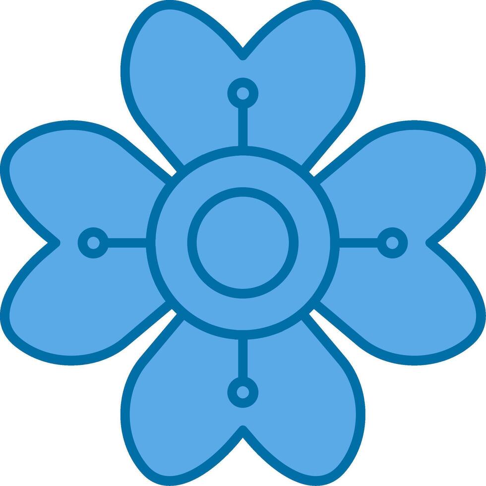 hortensia gevulde blauw icoon vector
