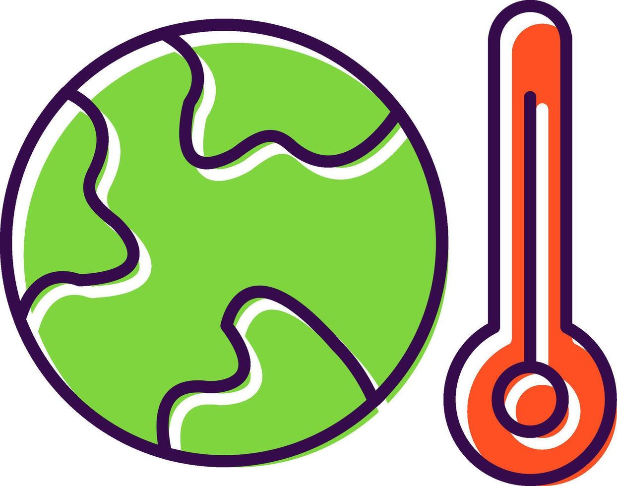 globaal opwarming gevulde icoon vector