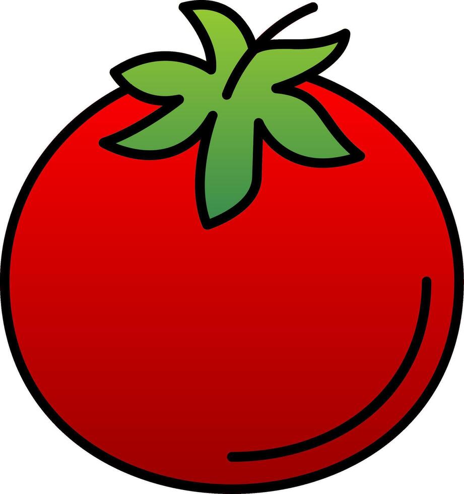 tomaat lijn gevulde helling icoon vector