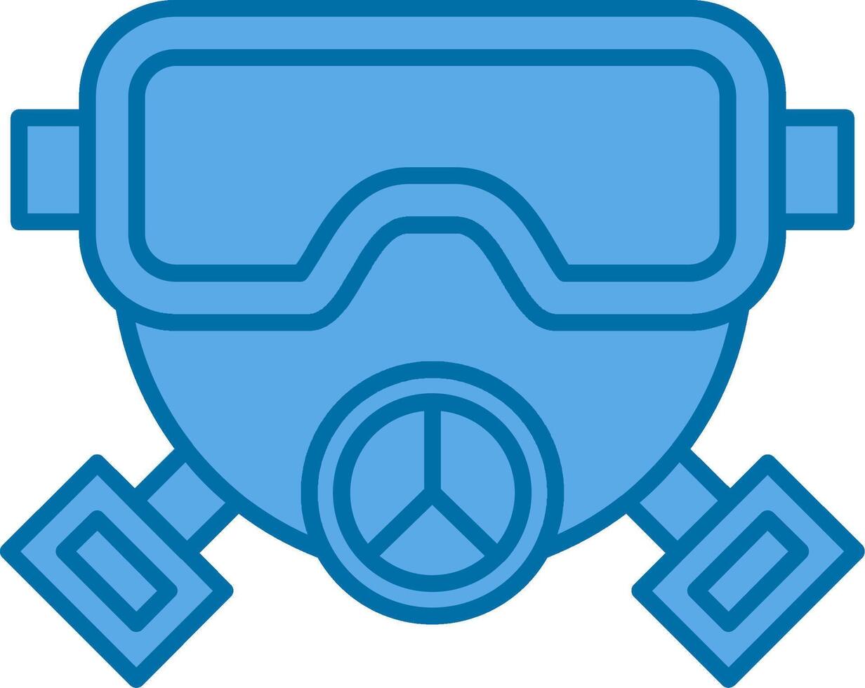 gas- masker gevulde blauw icoon vector