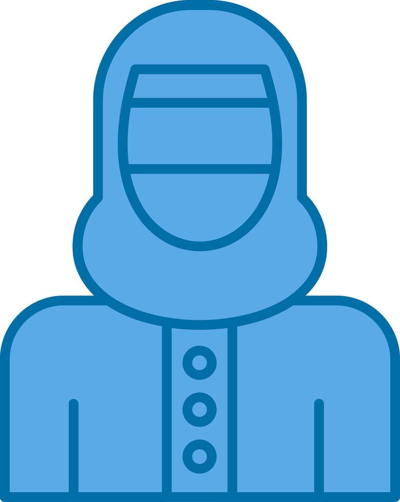 vrouw met Niqab gevulde blauw icoon vector