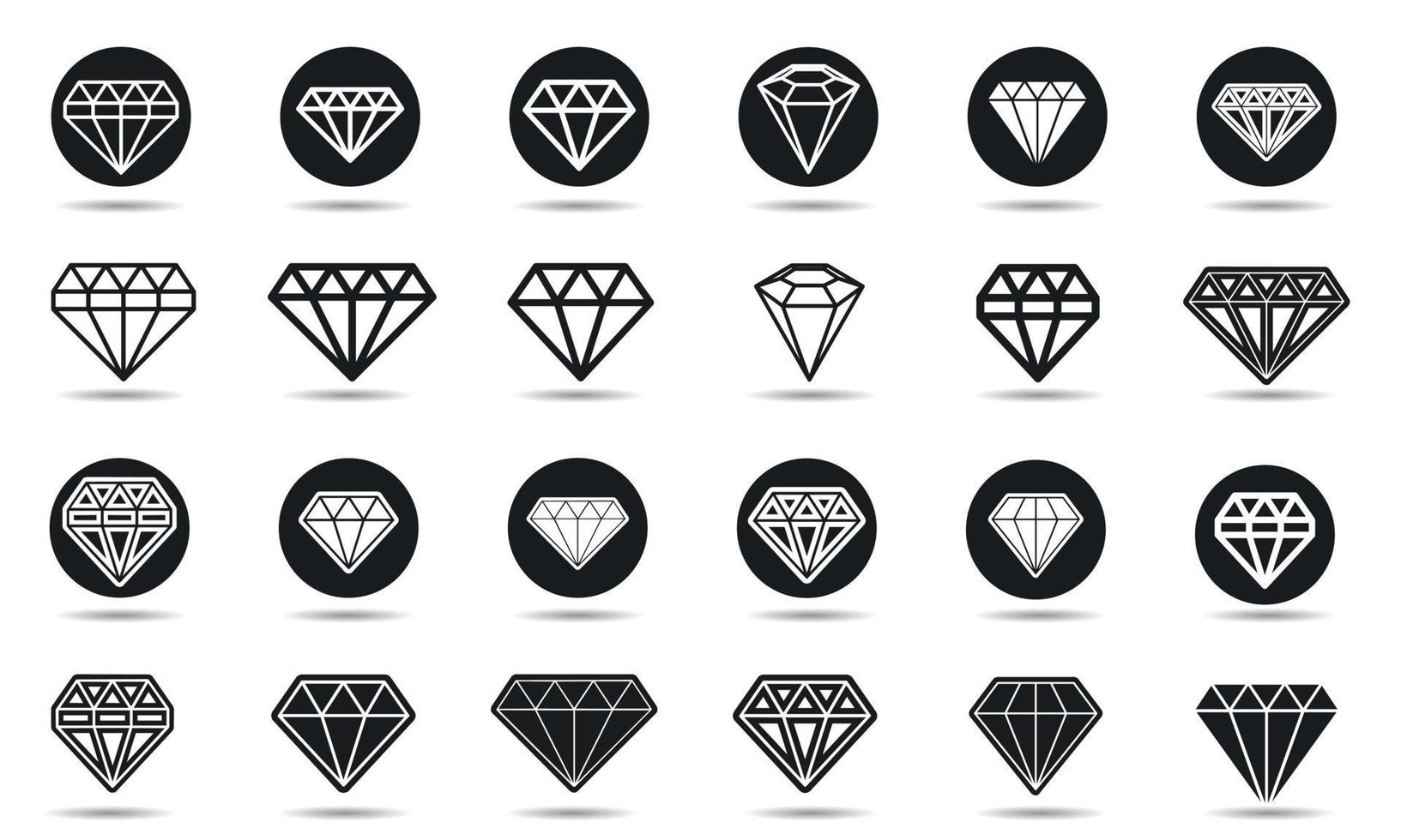 set van diamant pictogram vector sjabloonontwerp
