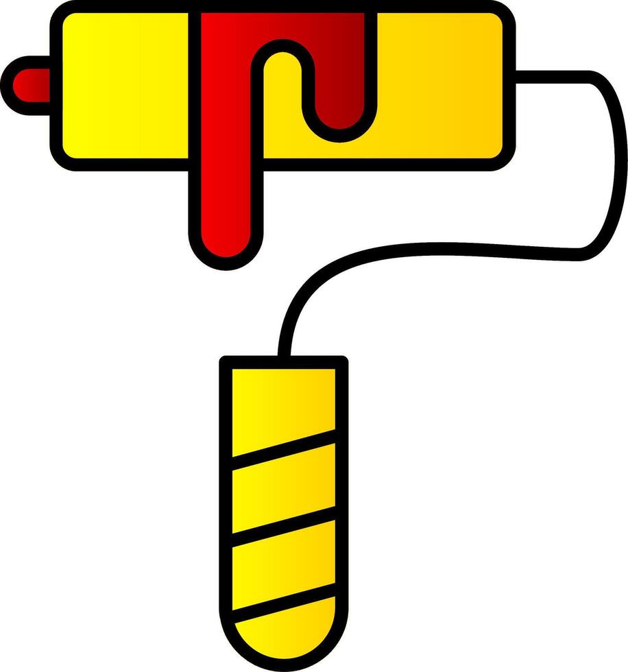 verf rol lijn gevulde helling icoon vector