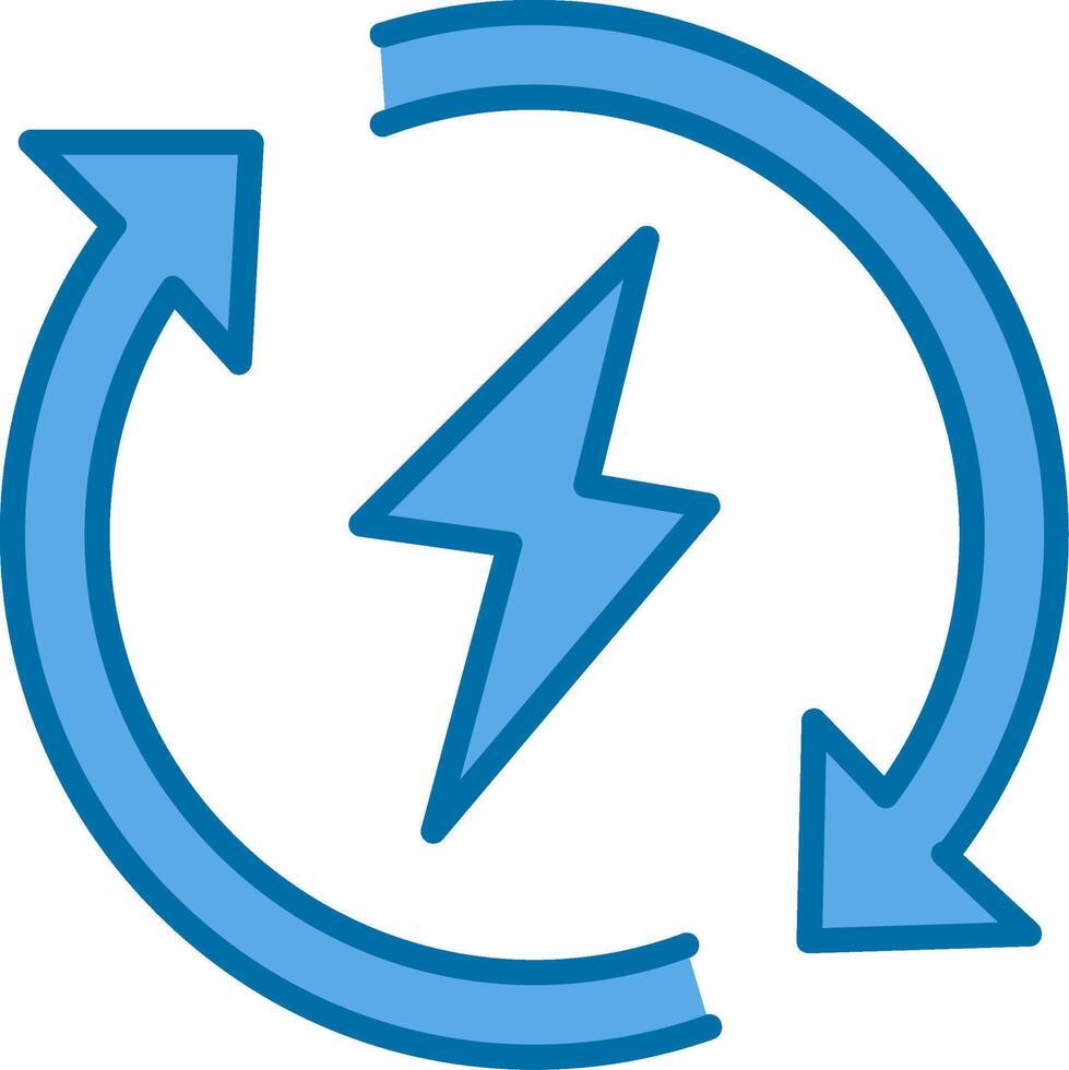 hernieuwbaar energie gevulde blauw icoon vector