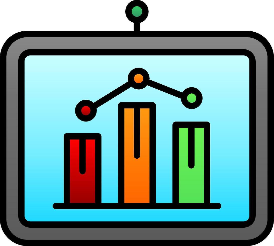 bar tabel lijn gevulde helling icoon vector
