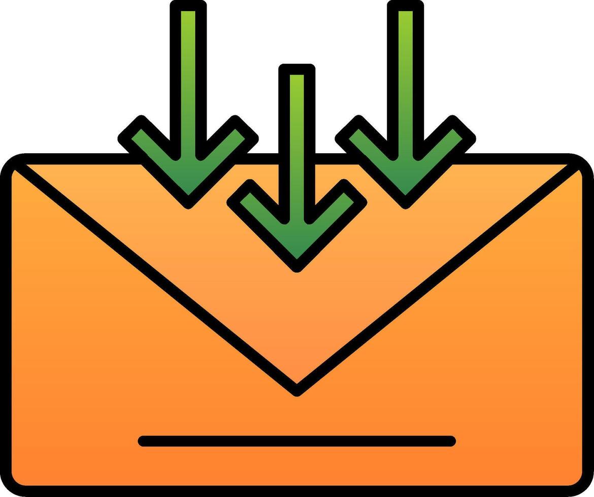 e-mail lijn gevulde helling icoon vector