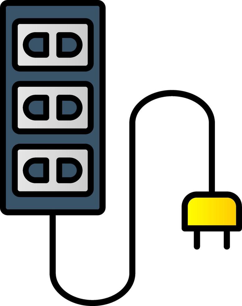 uitbreiding koord lijn gevulde helling icoon vector