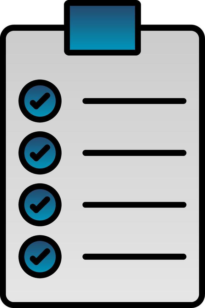naar Doen lijst lijn gevulde helling icoon vector