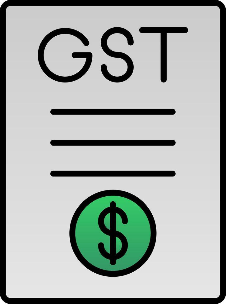 gst lijn gevulde helling icoon vector