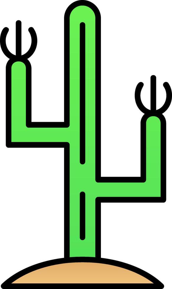 cactus lijn gevulde helling icoon vector