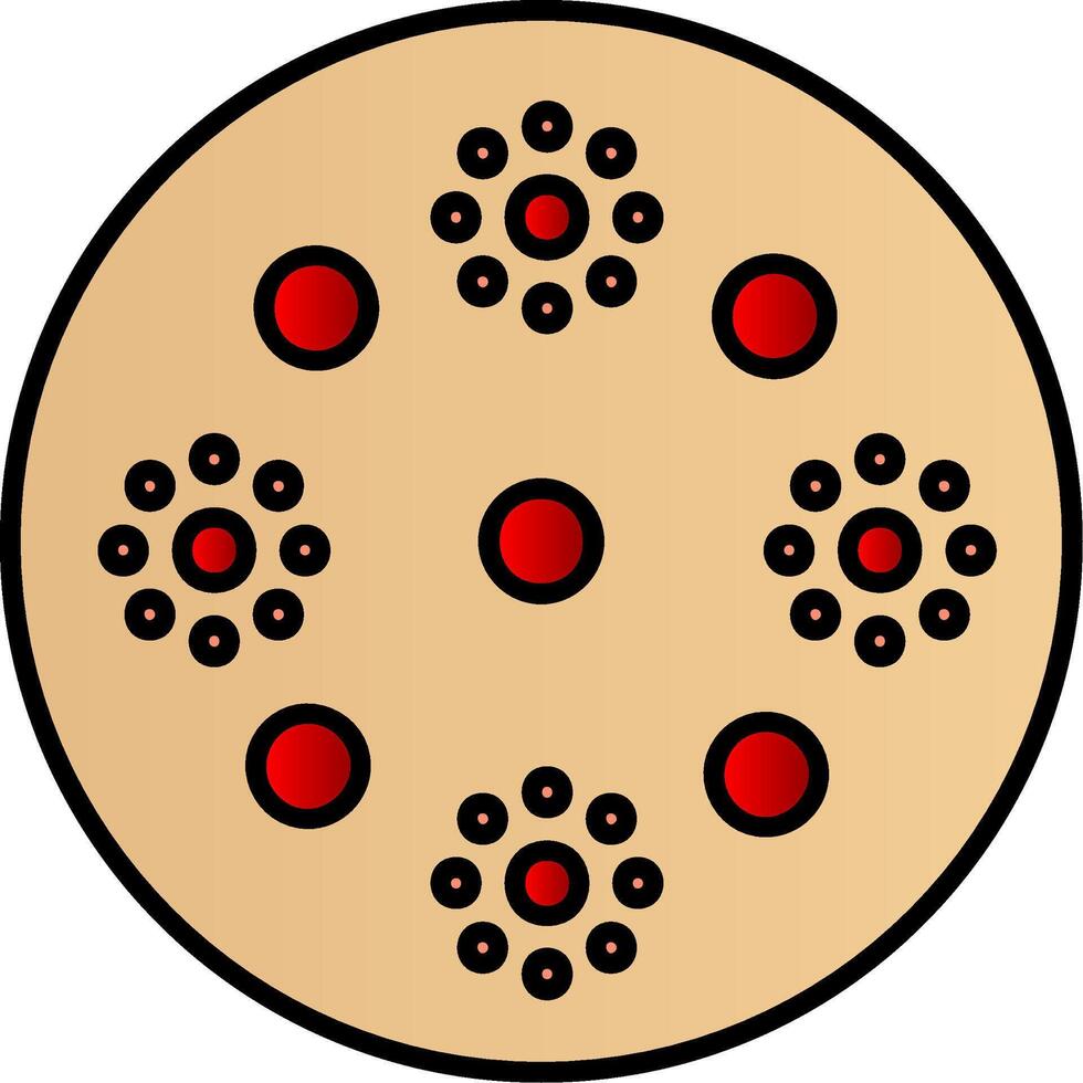 huid ziekte lijn gevulde helling icoon vector