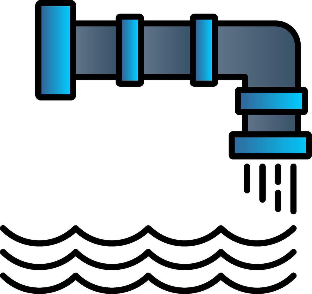 water verontreiniging lijn gevulde helling icoon vector