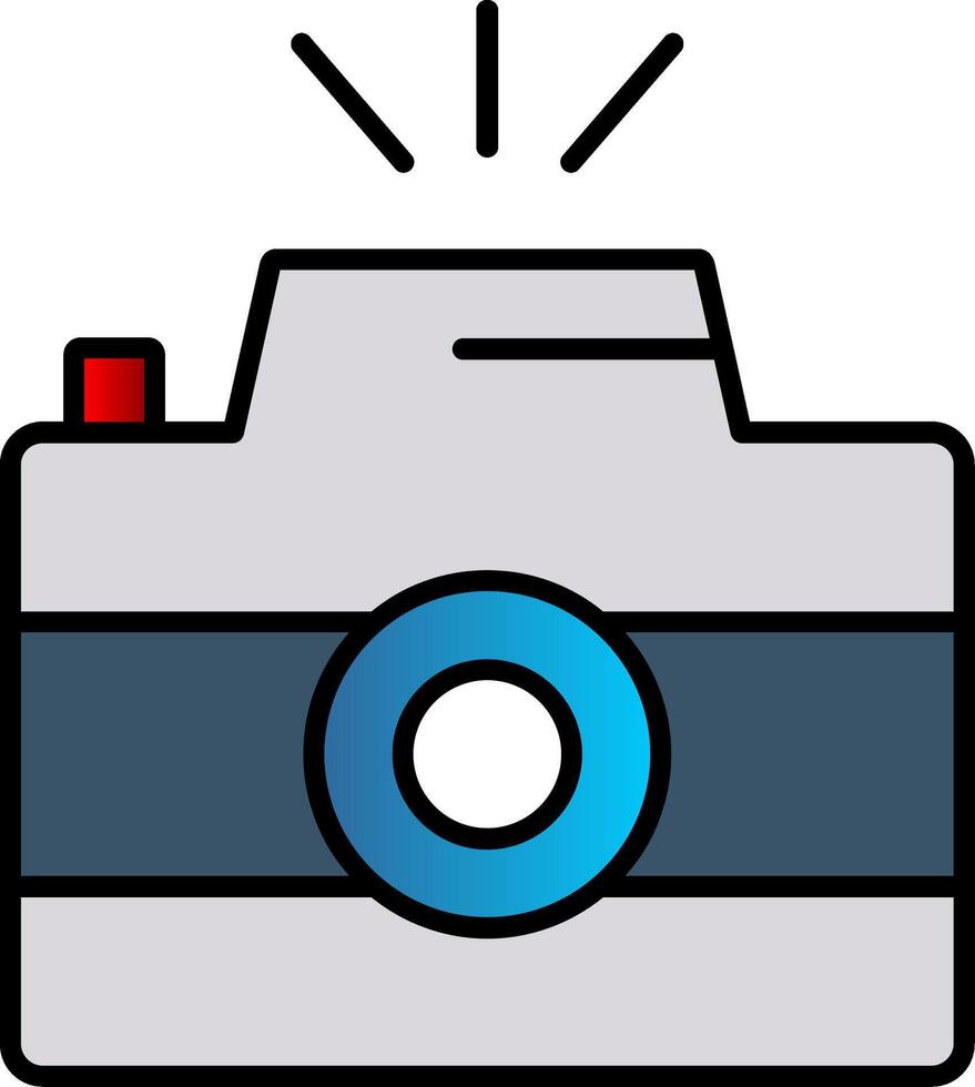 foto camera lijn gevulde helling icoon vector