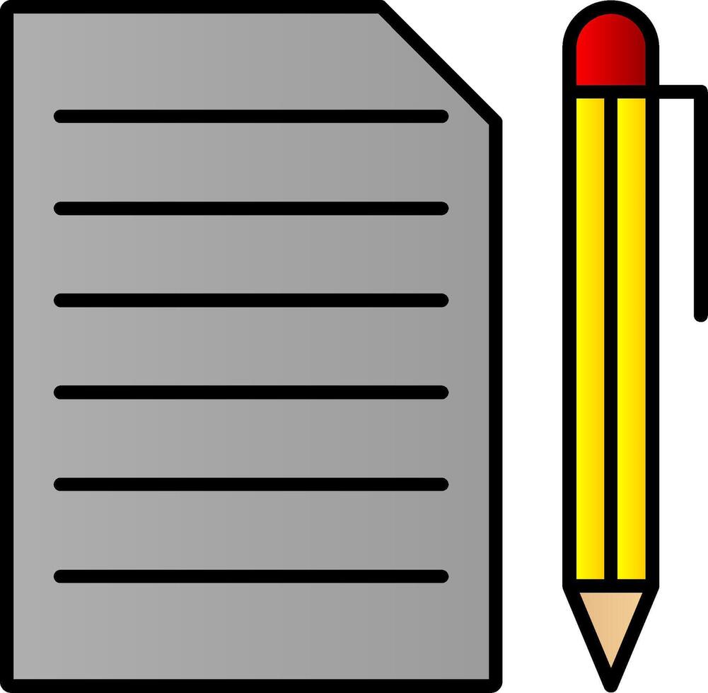 document lijn gevulde helling icoon vector