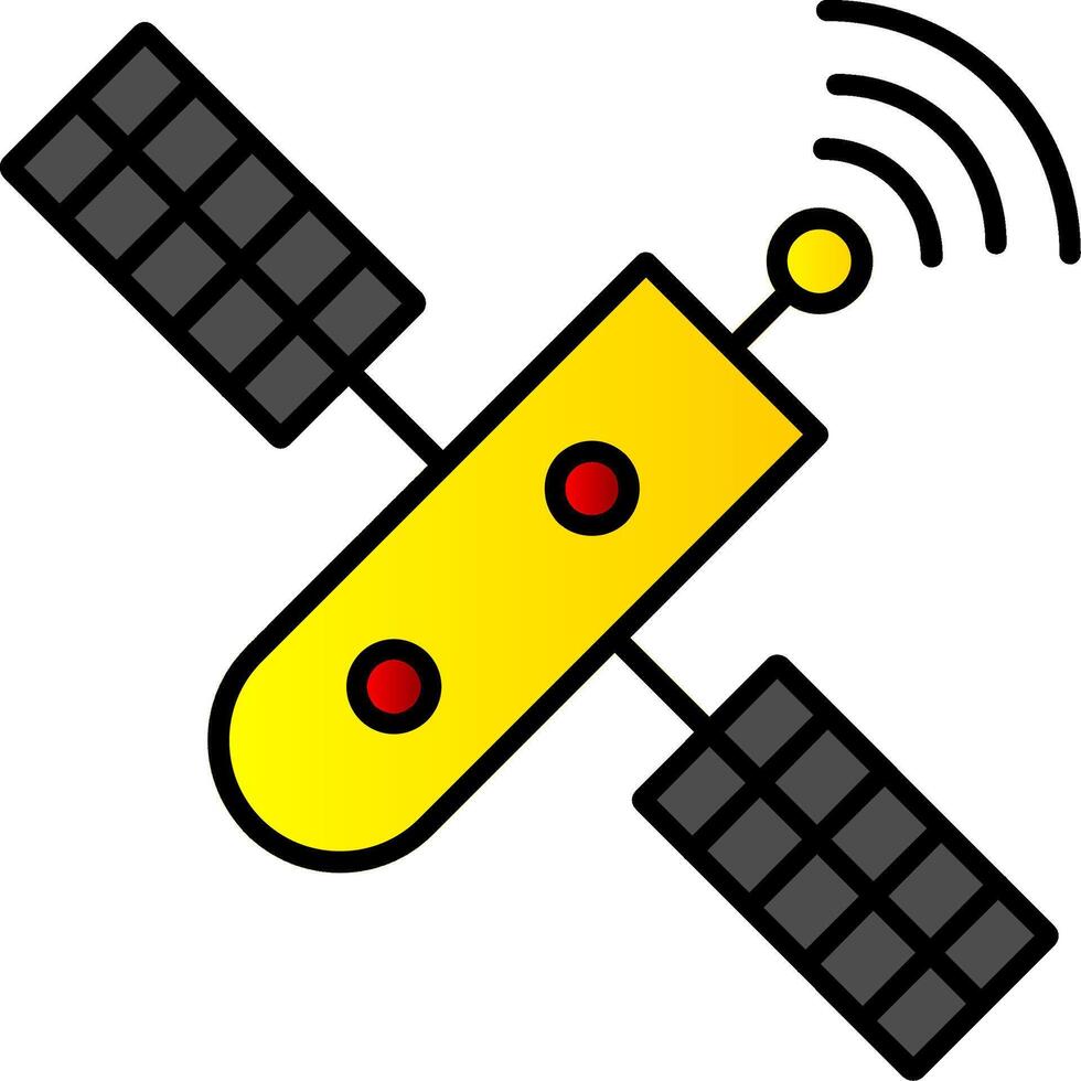 satelliet lijn gevulde helling icoon vector