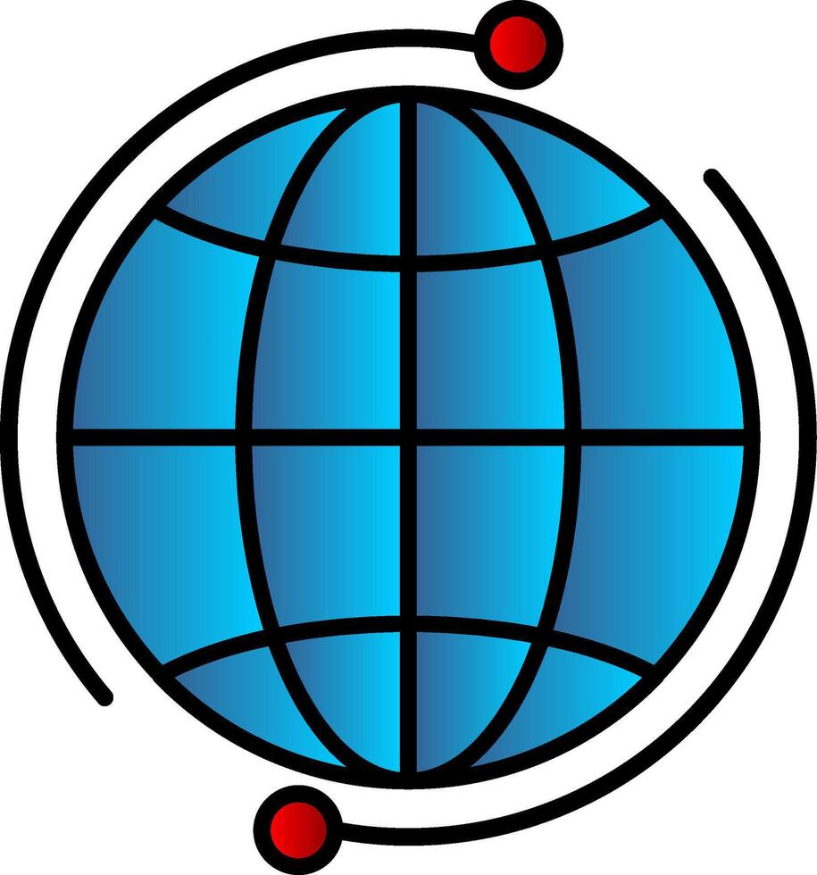 globaal lijn gevulde helling icoon vector