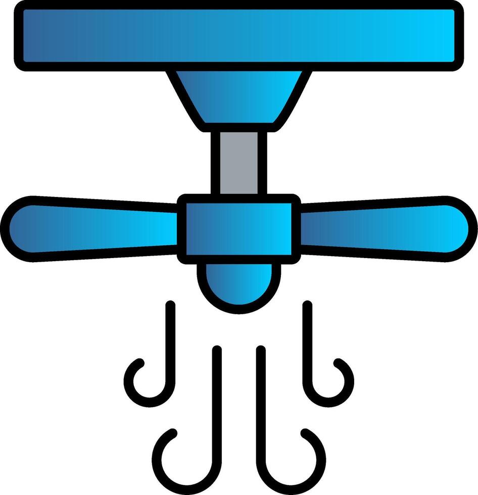 plafond ventilator lijn gevulde helling icoon vector