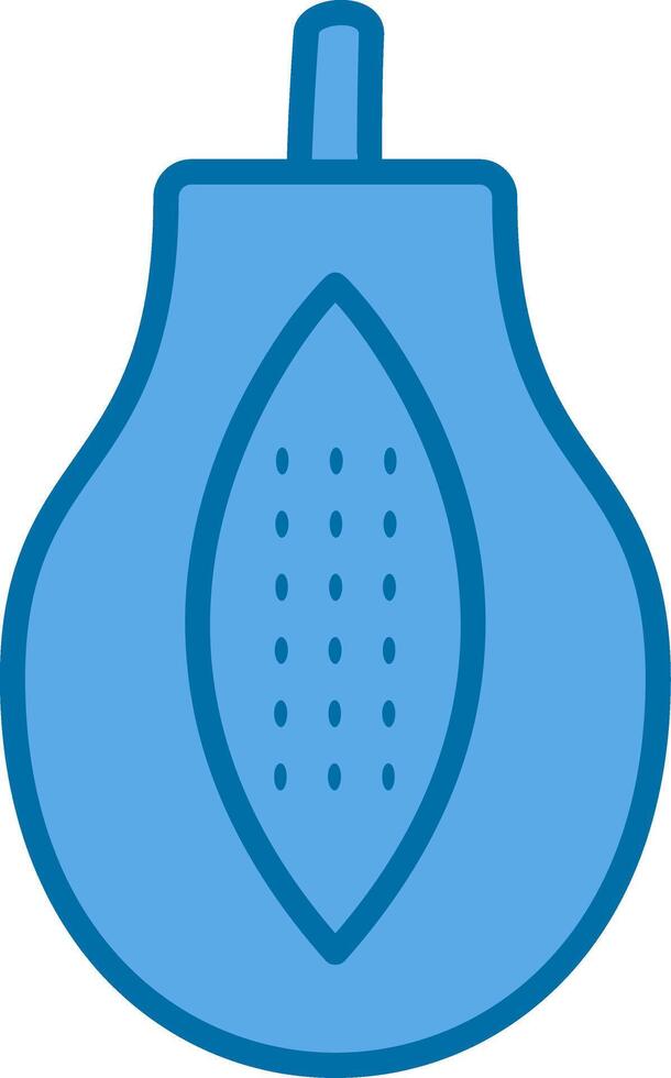 papaja gevulde blauw icoon vector