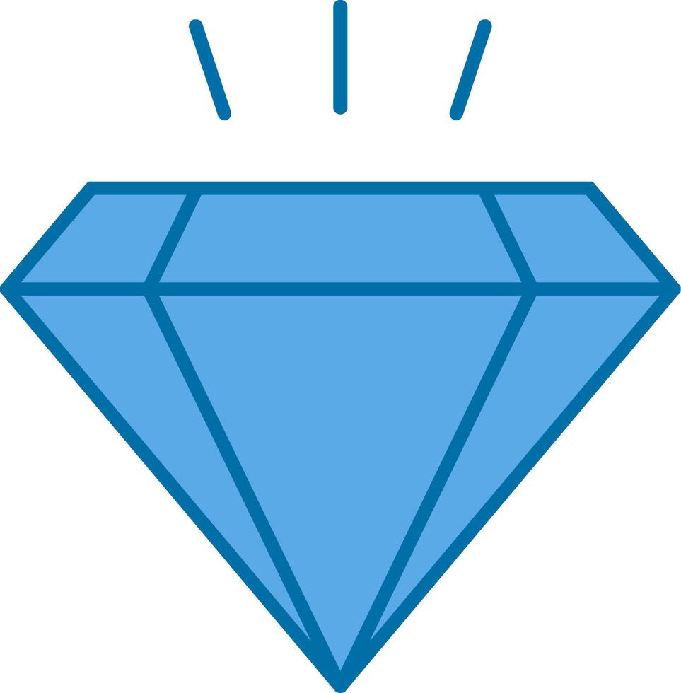 diamant gevulde blauw icoon vector