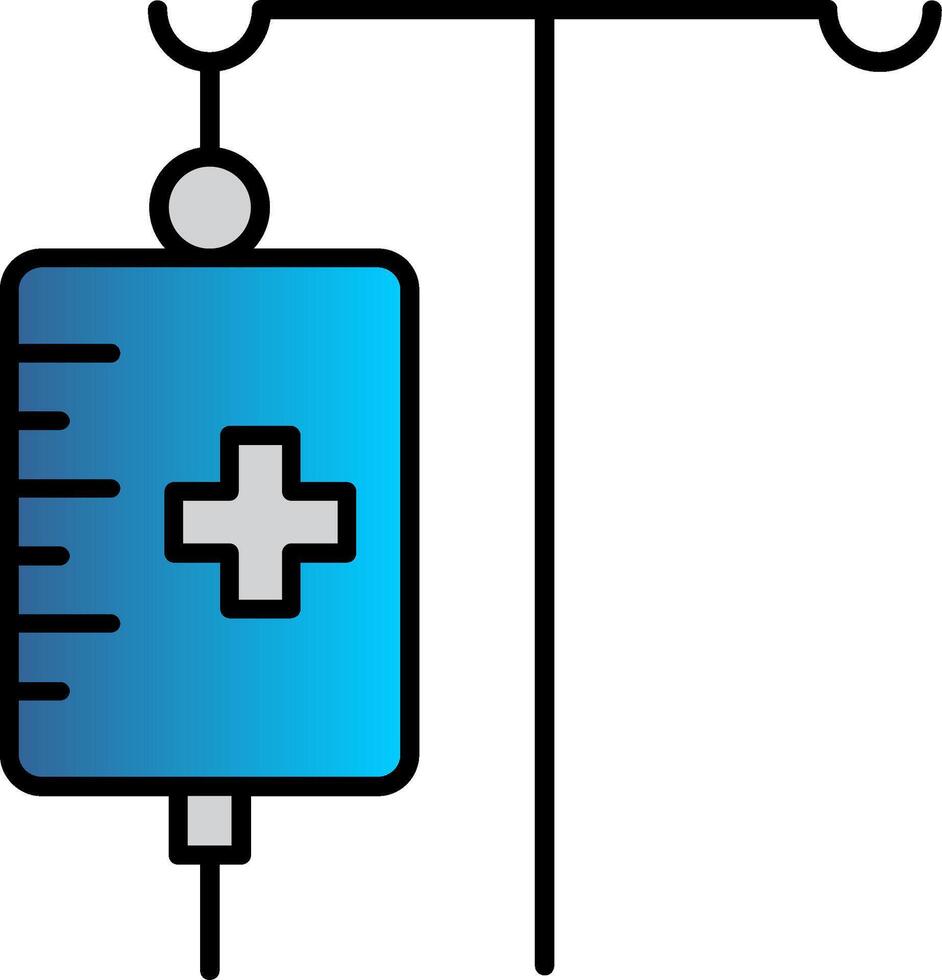 medisch druppelen lijn gevulde helling icoon vector