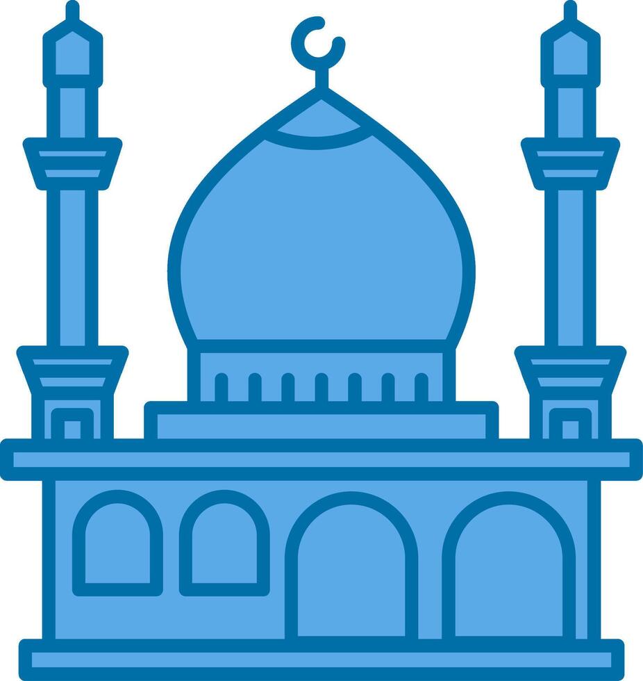 moskee gevulde blauw icoon vector