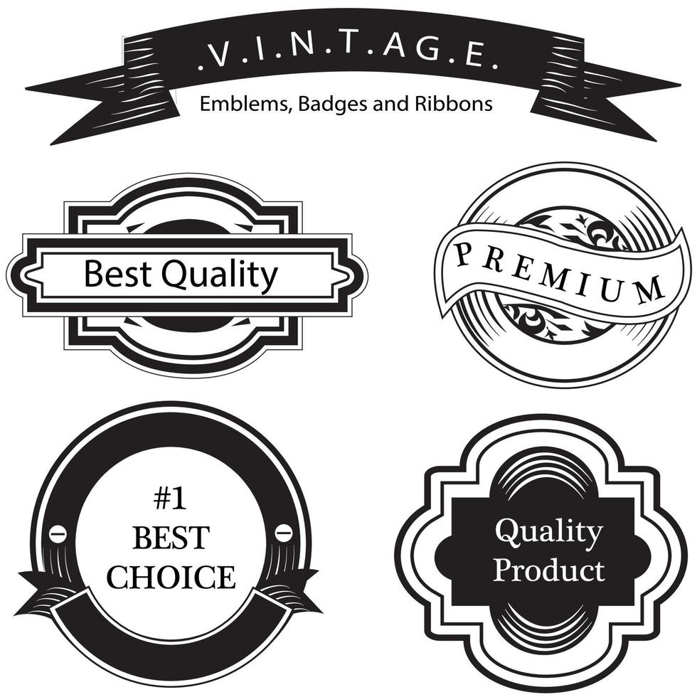 vintage badge set vector