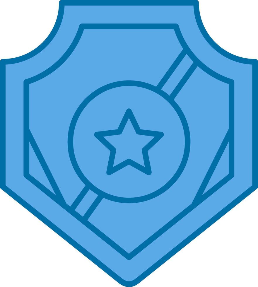 Politie insigne gevulde blauw icoon vector