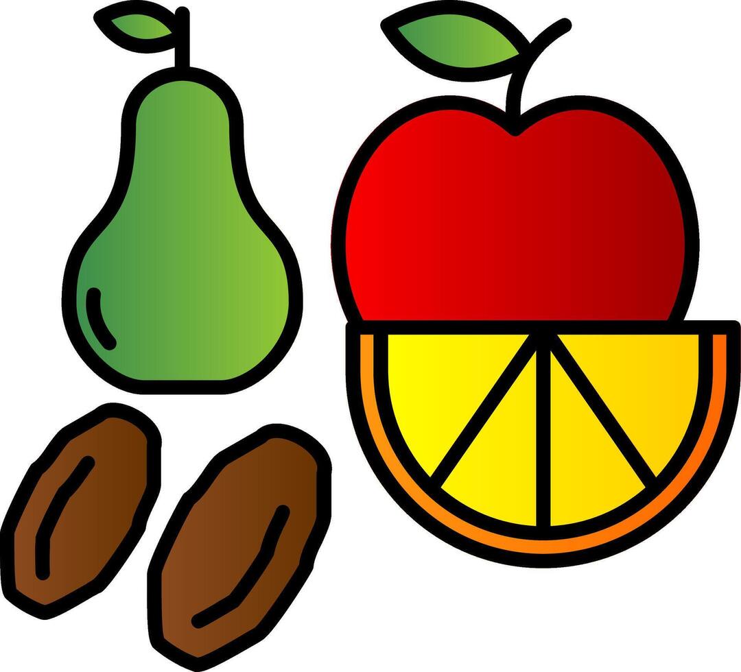 fruit lijn gevulde helling icoon vector