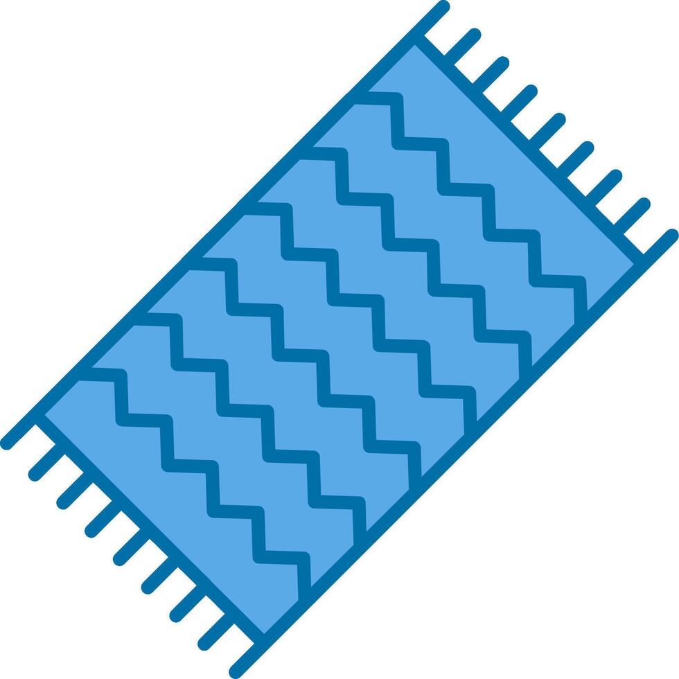 strand handdoek gevulde blauw icoon vector