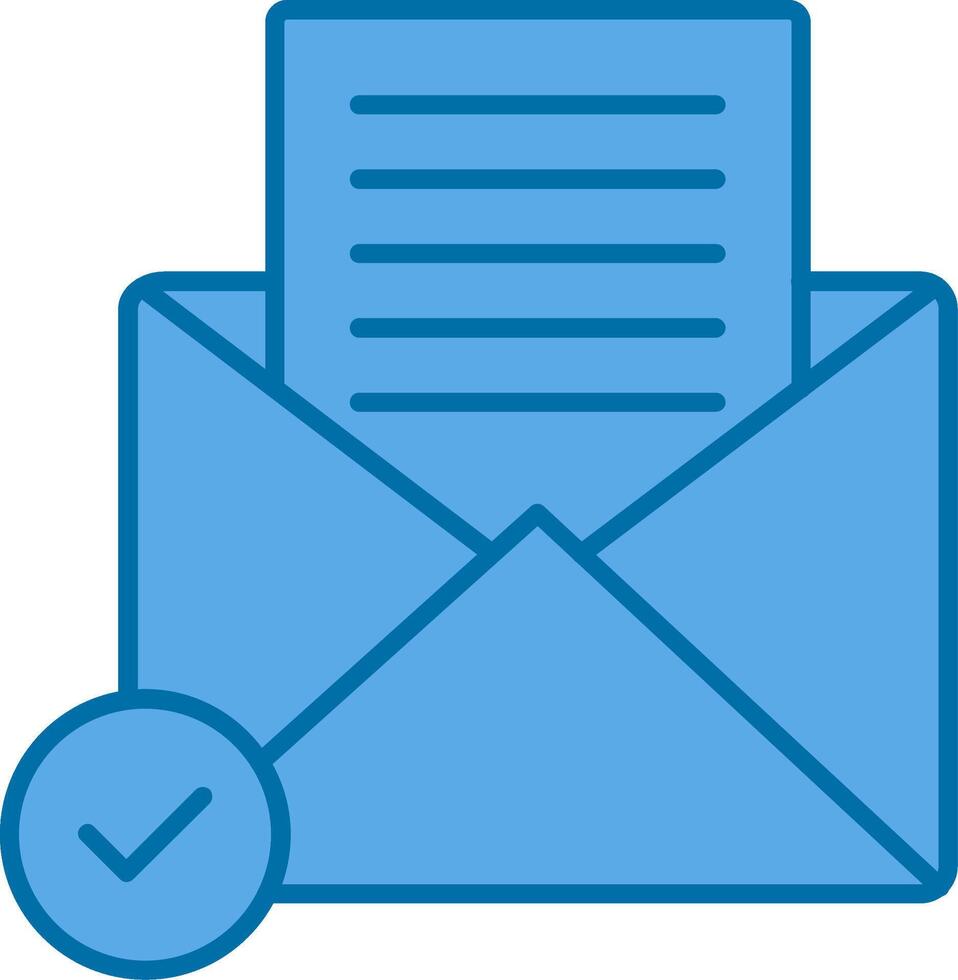 Open e-mail gevulde blauw icoon vector