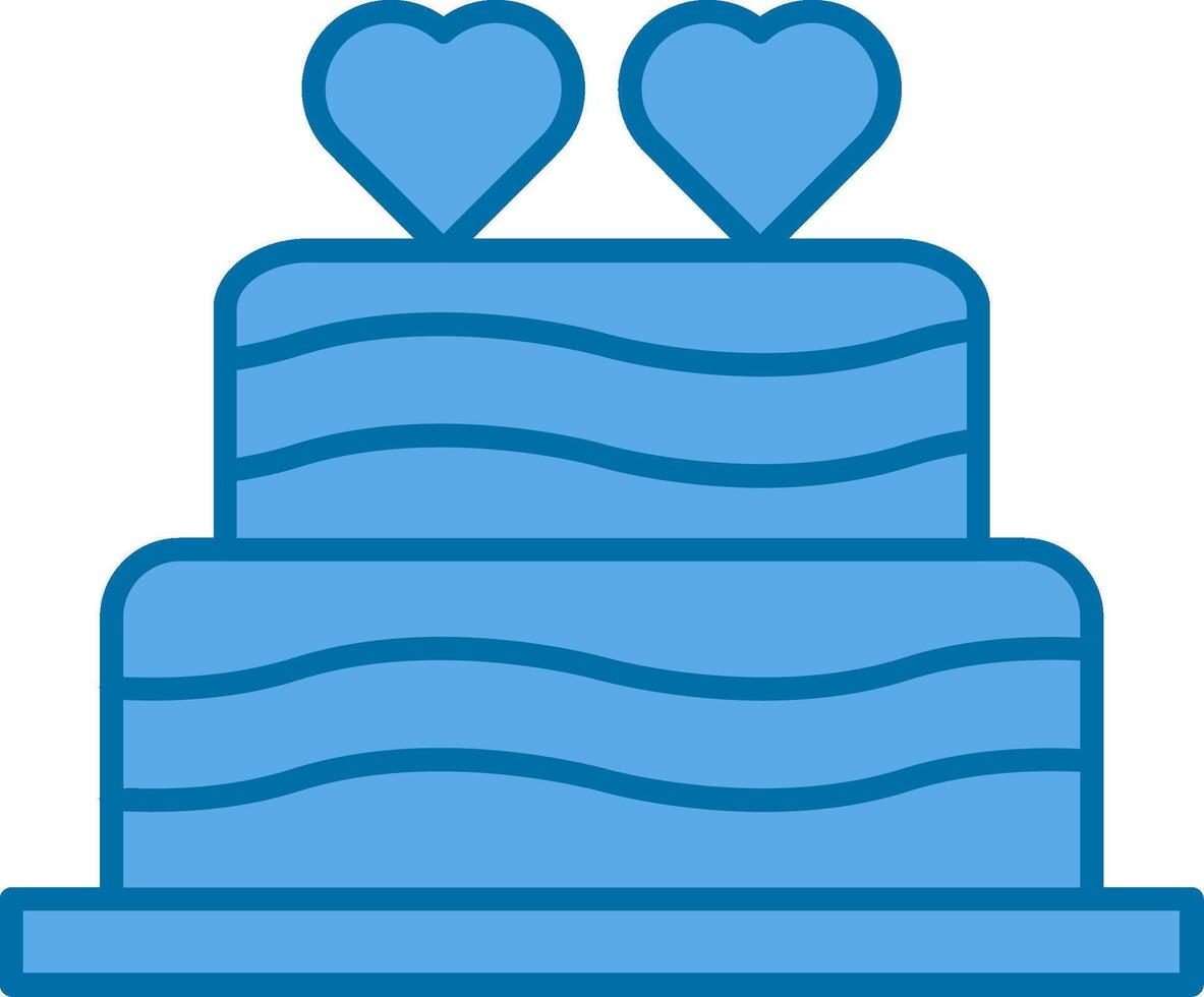 bruiloft taart gevulde blauw icoon vector