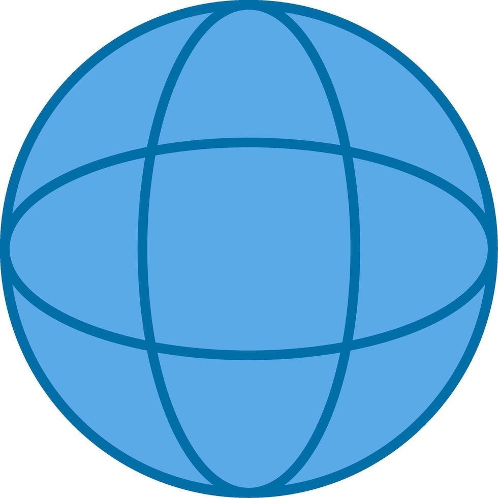 wereldbol gevulde blauw icoon vector