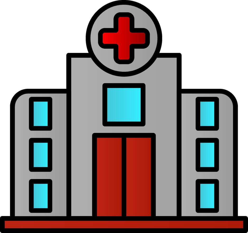 ziekenhuis lijn gevulde helling icoon vector