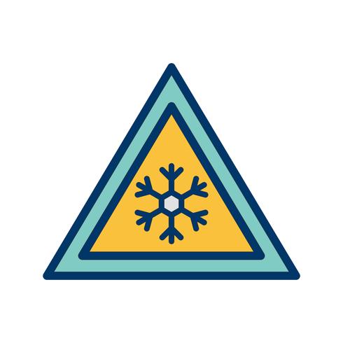 Vector risico van ijs verkeersbord pictogram