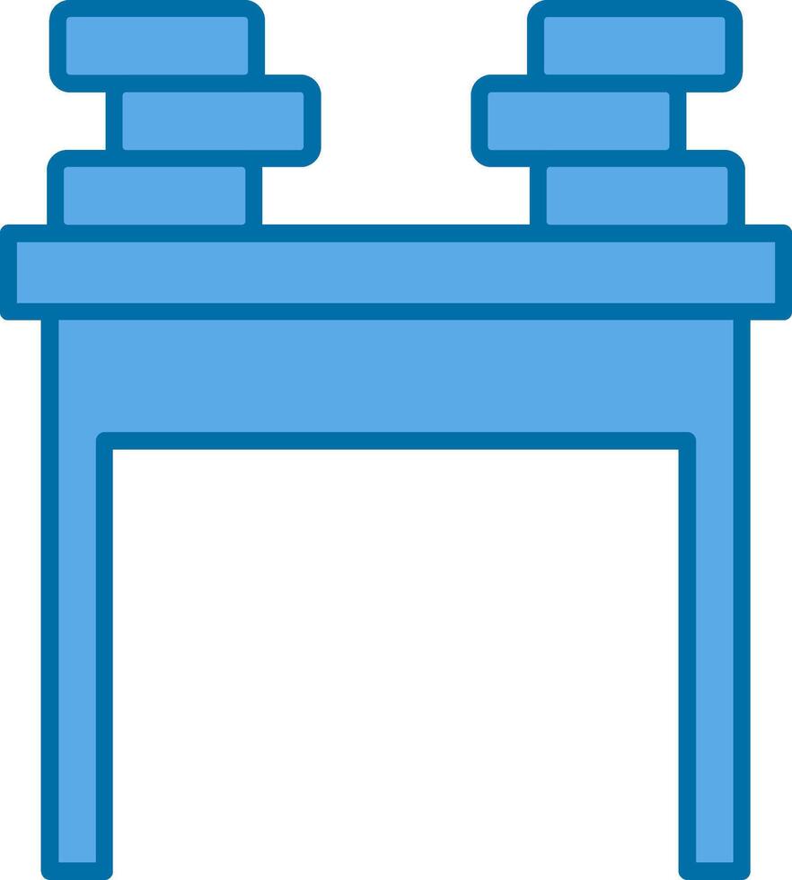 school- bureau gevulde blauw icoon vector