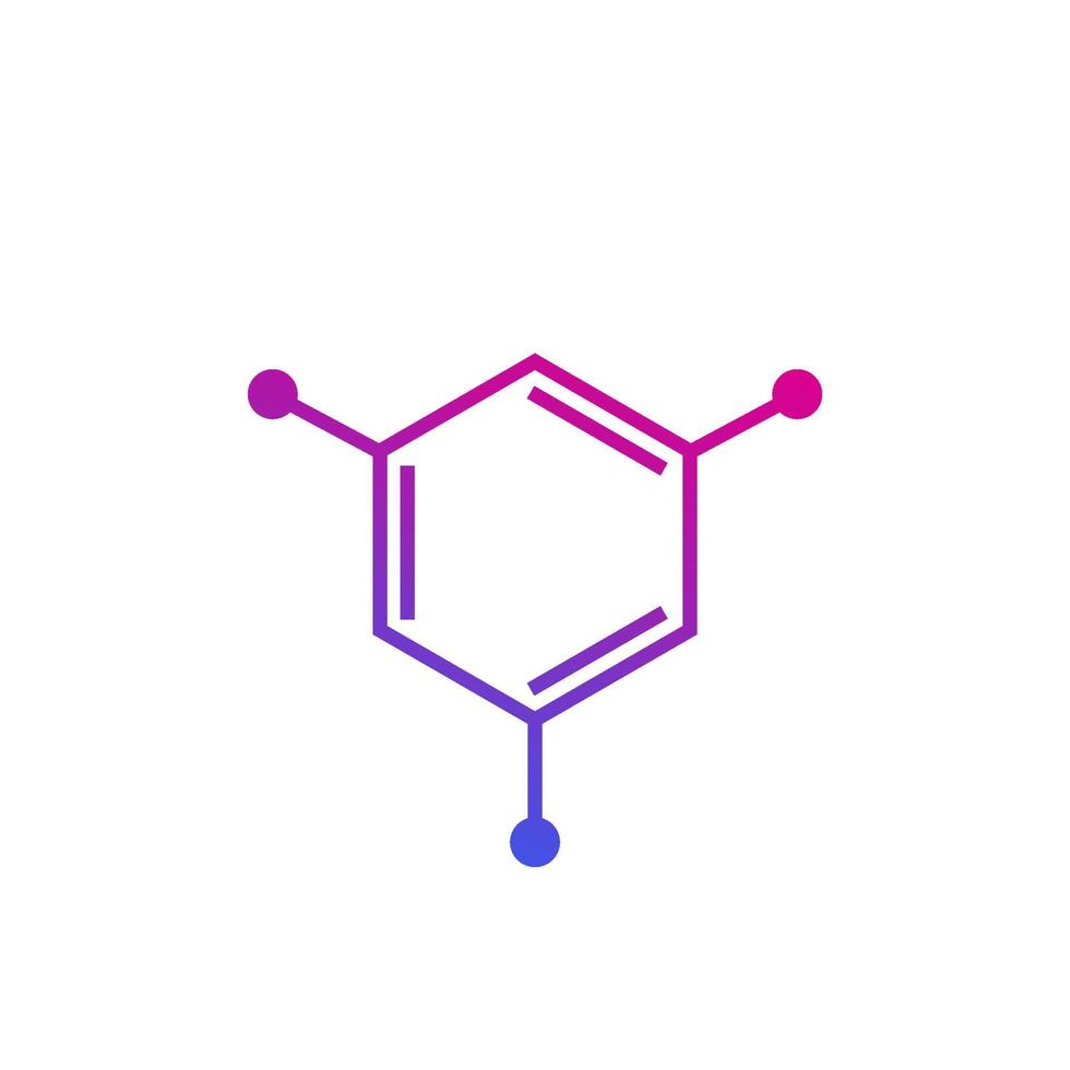 molecuul, vector pictogram op wit