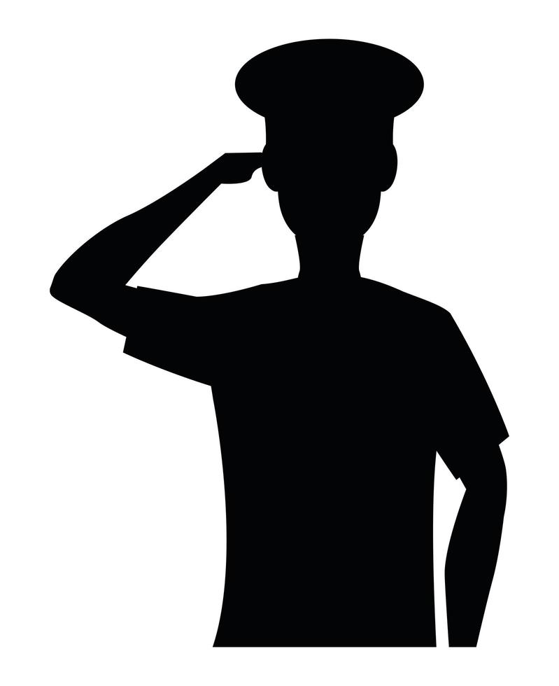 officier zwart silhouet vector