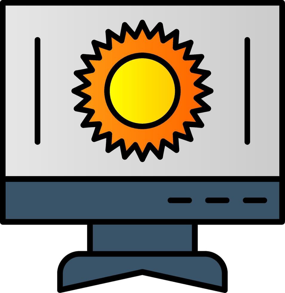 zon lijn gevulde helling icoon vector