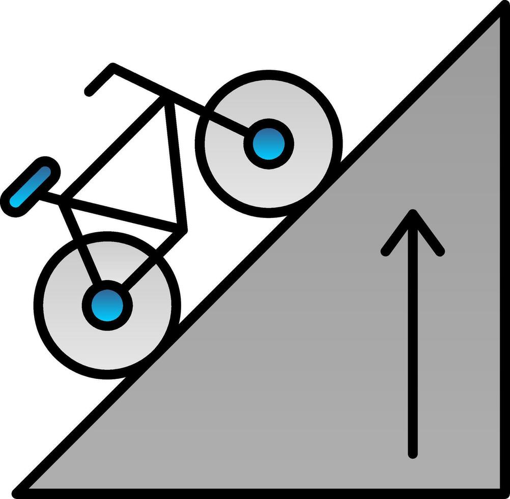 verhoging lijn gevulde helling icoon vector