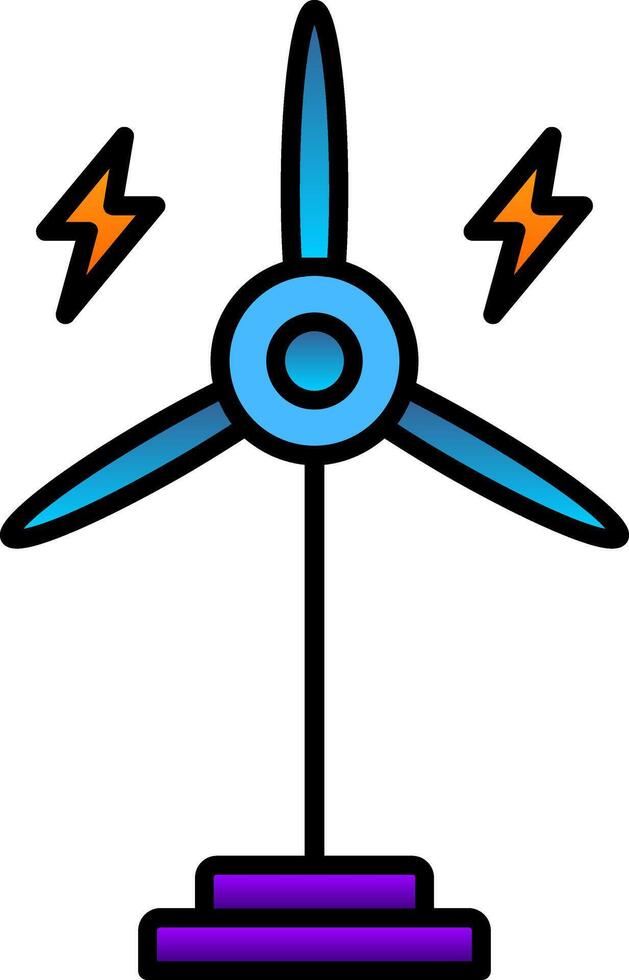 eolic turbine lijn gevulde helling icoon vector