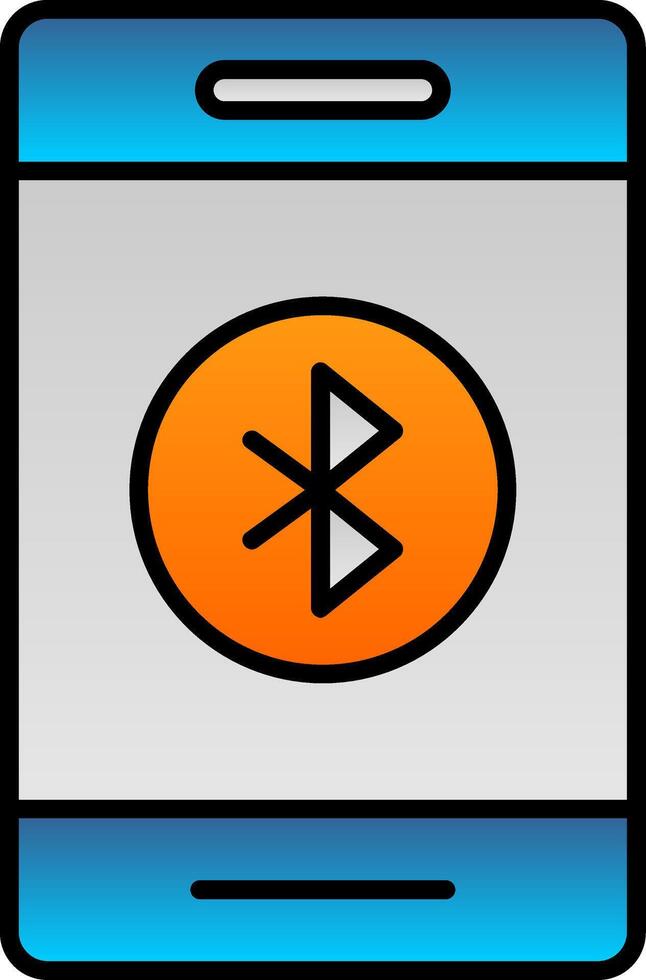 Bluetooth lijn gevulde helling icoon vector