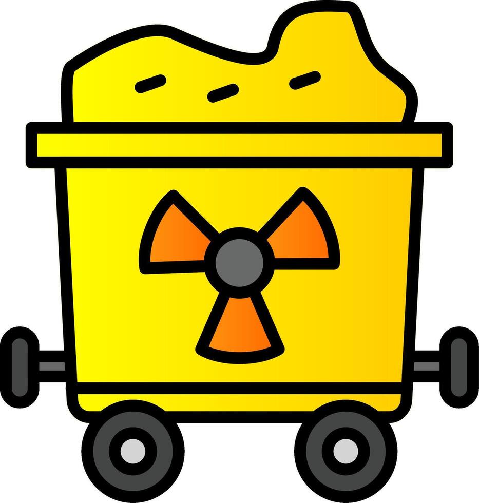 uranium lijn gevulde helling icoon vector