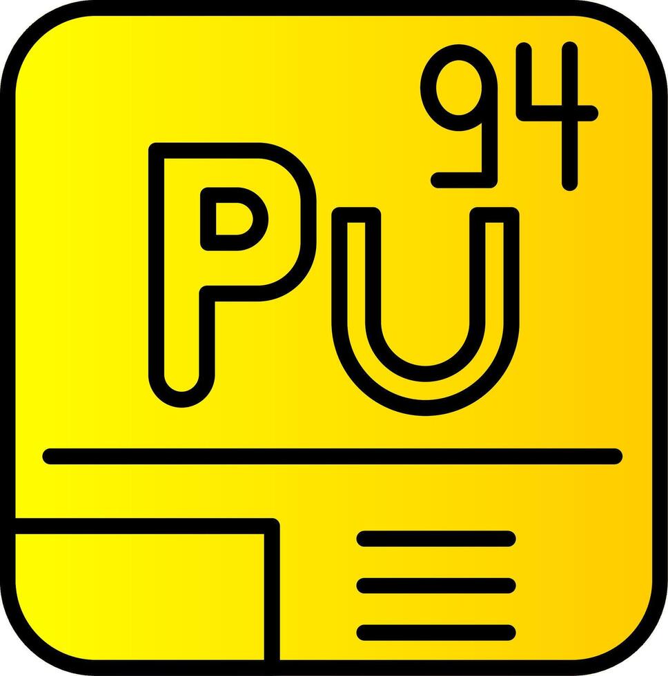 plutonium lijn gevulde helling icoon vector