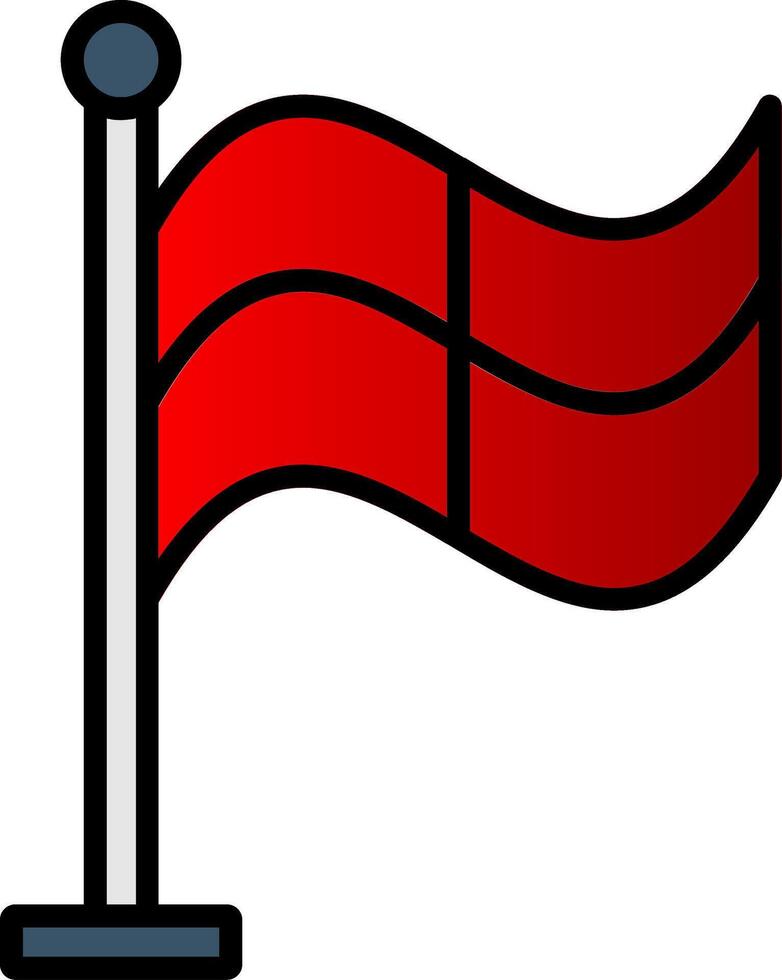 vlag lijn gevulde helling icoon vector