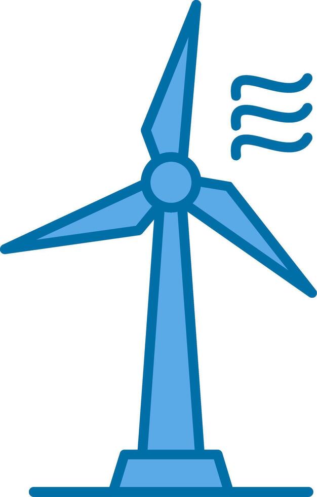wind turbine gevulde blauw icoon vector